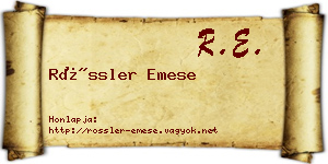 Rössler Emese névjegykártya